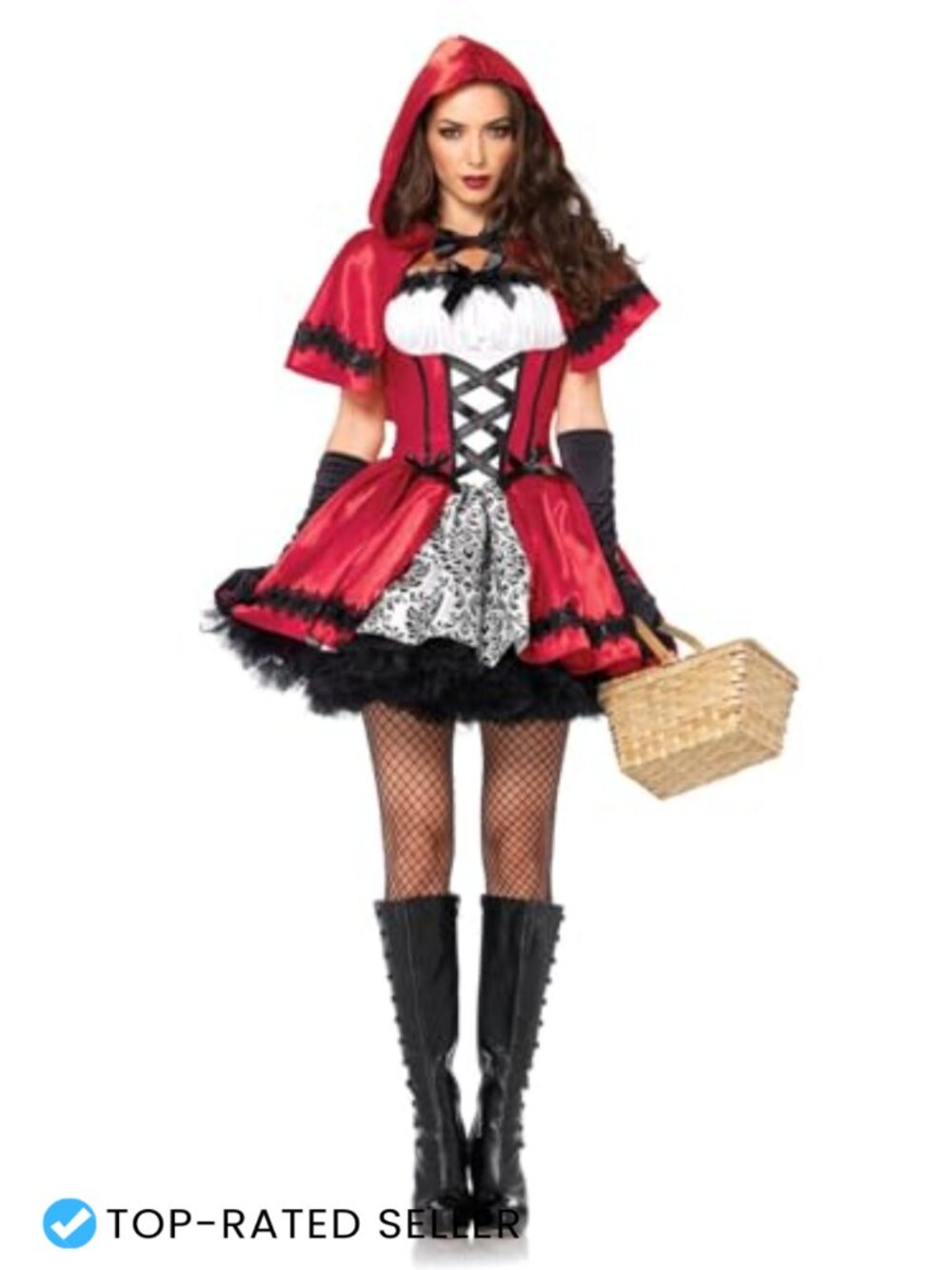 Gothic Red Riding Hood Costume Peasant Dress Hooded Cape